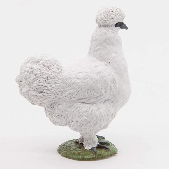 Silkie Chicken Farm Animal Figure - Hand Painted Farm Animal Toy Figurine - Papo - Picture 3 of 5